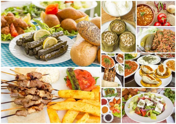Колаж Турецька Foods Смачні — стокове фото