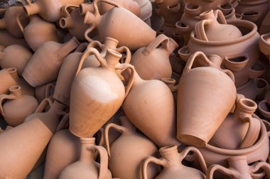 view of clay pots as a background