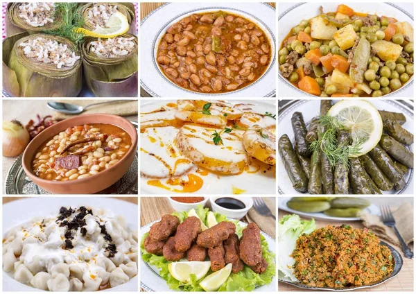 Alimentos Turcos Collage Delicioso — Foto de Stock