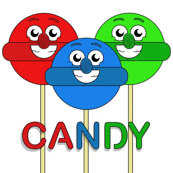 Colorful Lollipops Lettering Candy White Background — Stockfoto