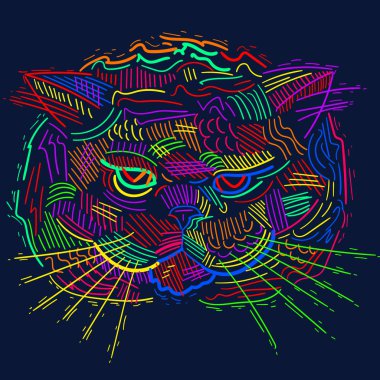 abstract background with neon cat head