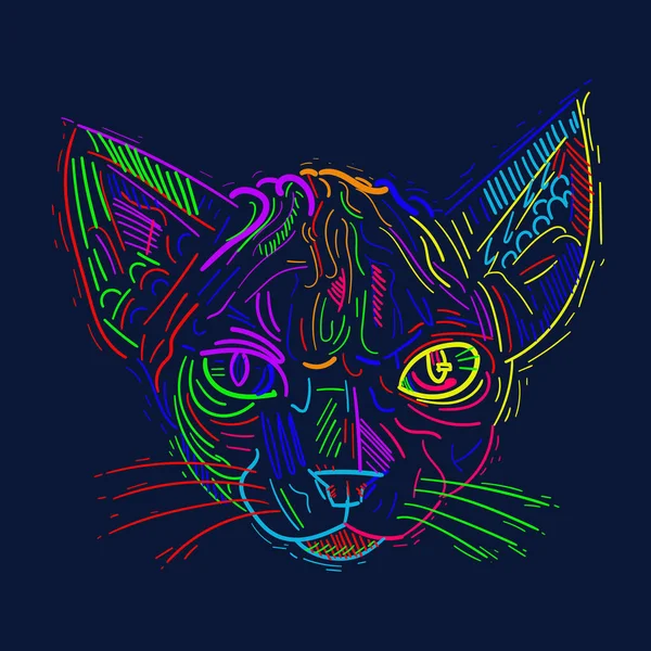 Abstract Background Neon Cat Head — Fotografia de Stock
