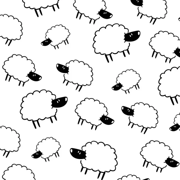 Sheep Seamless Pattern White Background — Stockfoto
