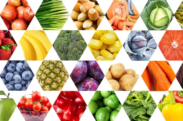 Vegetables Fruits Collage — Stock Photo, Image