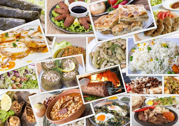 Collage Alimentos Tradicionales Turcos — Foto de Stock