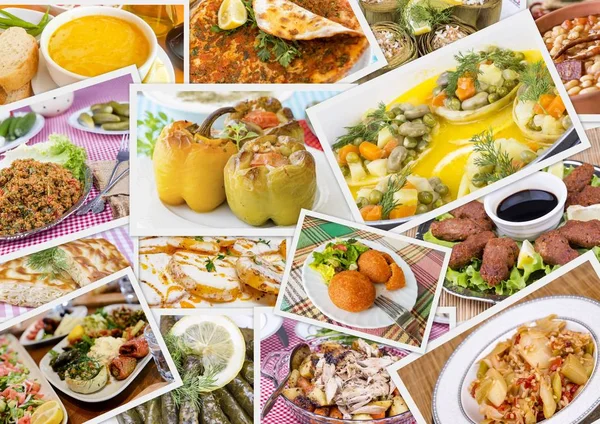 Collage Alimentos Tradicionales Turcos — Foto de Stock