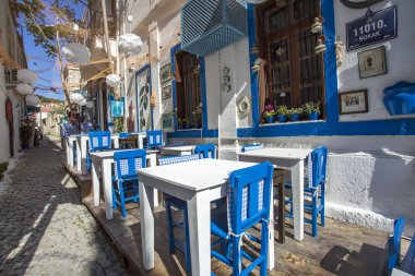 street cafe view in the european city