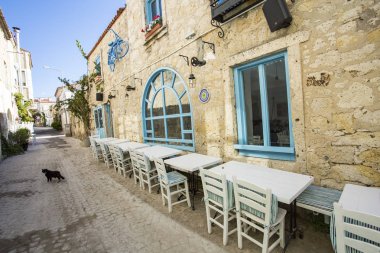 street cafe view in the european city