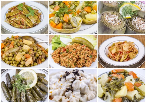Collage Delicious Various Dishes — Stok Foto