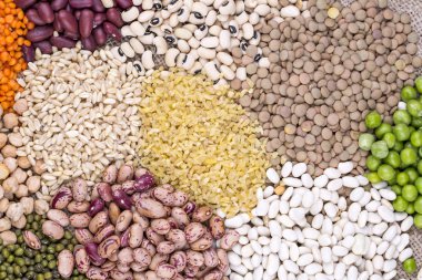 different types of legumes in a market