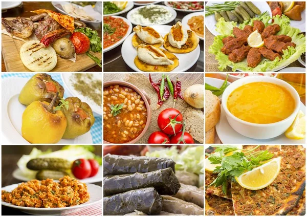 Collage Alimentos Tradicionales Turcos — Foto de Stock