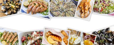 Lezzetli çeşitli yemekler kolajı