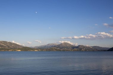 beautiful view of the mountains and sea in the summer
