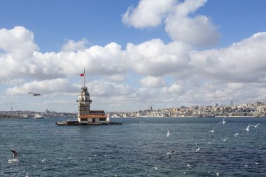 view of the bosphorus strait of the city instanbul, turkey