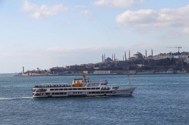 view of the bosphorus strait of the city instanbul, turkey