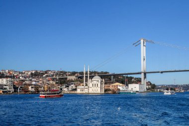 view of the bosphorus strait of the city instanbul, turkey