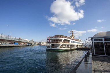 İstanbul, Türkiye - 15 Şubat 2020: Marmara 'da gemi.
