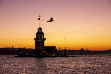 night view of the bosphorus strait of the city instanbul, turkey