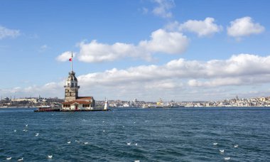 view of the bosphorus strait of the city instanbul, turkey