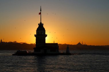 night view of the bosphorus strait of the city instanbul, turkey
