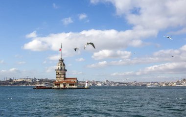 view of the bosphorus strait of the city instanbul, turkey