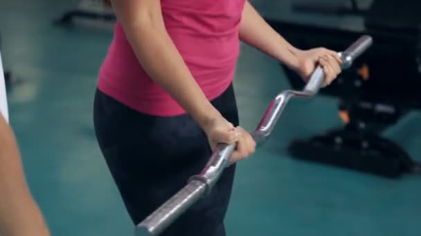 Ženy trénink s osobním trenérem — Stock video
