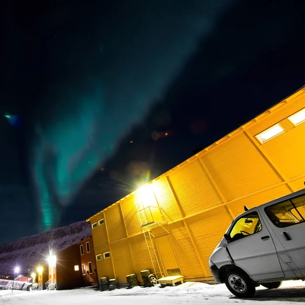 Las luces polares del norte en Noruega Svalbard — Foto de Stock