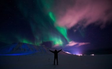 Norveç'te kutup kuzey ışıkları 