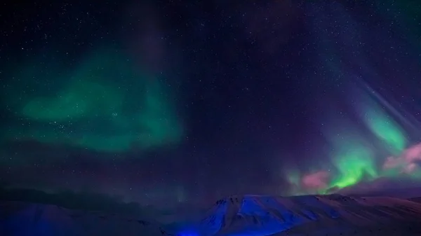 As luzes polares do norte na Noruega — Fotografia de Stock