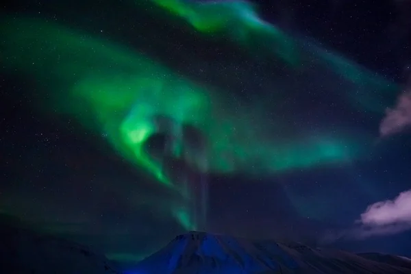 As luzes polares do norte na Noruega — Fotografia de Stock