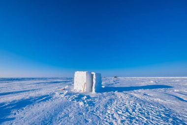 Kuzey Kutbu kar düz kar küp desen kar taneleri hatlarında kampı Barneo 