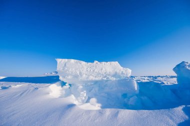 Kuzey Kutbu kar düz kar küp desen kar taneleri hatlarında kampı Barneo 