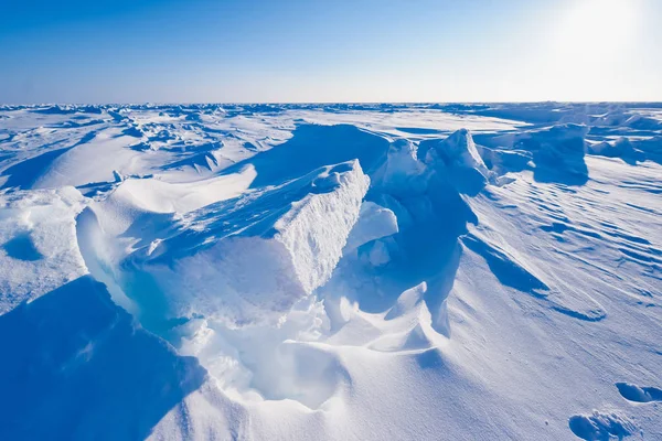Kuzey Kutbu kar düz kar küp desen kar taneleri hatlarında kampı Barneo 