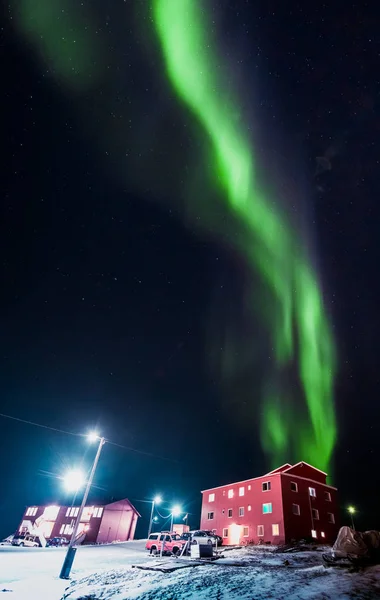 Las Luces Árticas Polares Aurora Boreal Cielo Estrella Noruega Svalbard — Foto de Stock