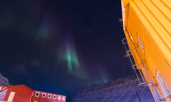 Las Luces Árticas Polares Aurora Boreal Cielo Estrella Noruega Svalbard — Foto de Stock