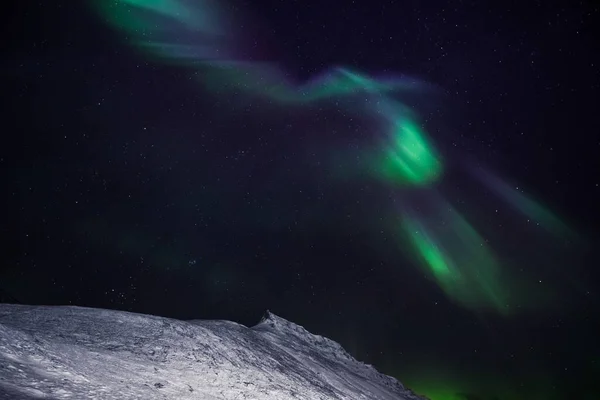 Las Luces Árticas Polares Aurora Boreal Cielo Estrella Noruega Svalbard — Foto de Stock