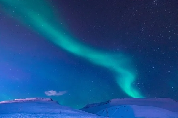Obloze Polární Záře Polární Polární Polární Záře Hvězdy Norsko Špicberky — Stock fotografie