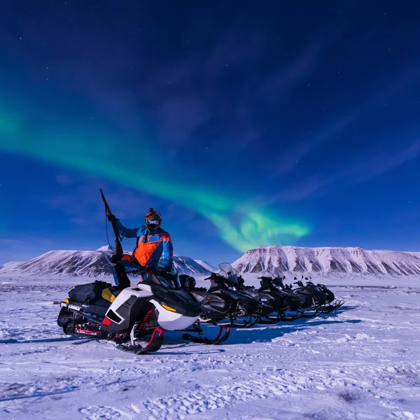 Las Luces Árticas Polares Aurora Boreal Cielo Estrella Noruega Svalbard — Foto de Stock