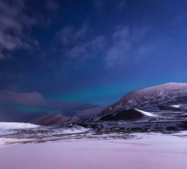 Sarki Sarkvidéki Northern Lights Aurora Borealis Csillag Norvég Svalbard Longyearbyen — Stock Fotó