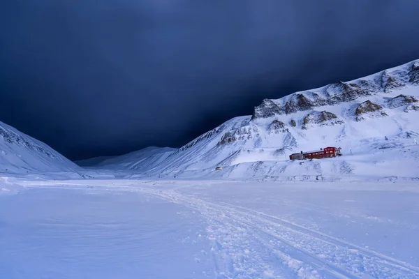Tapete Norwegen Landschaft Natur Der Berge Spitzbergen Longyearbyen Spitzbergen Polarnacht — Stockfoto