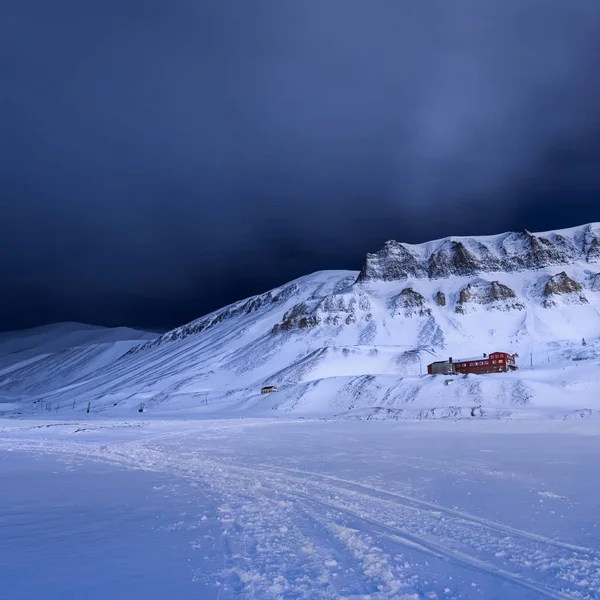 Háttérkép Norvégia Táj Jellegének Spitsbergen Longyearbyen Svalbard Sarki Éjszaka Északi — Stock Fotó