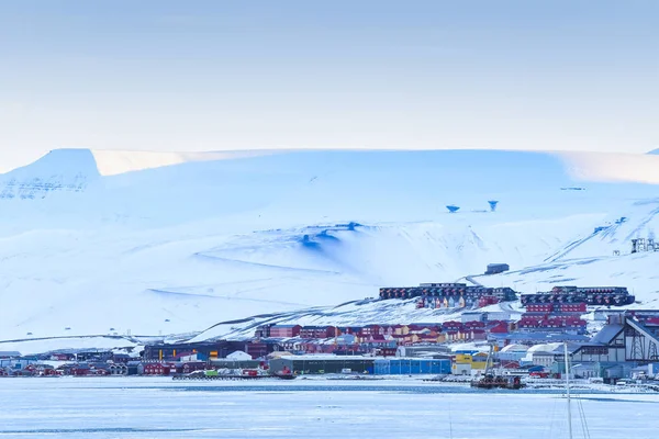 Tapet Norge Landskap Natur Bergen Spetsbergen Longyearbyen Staden Svalbard Arktis — Stockfoto