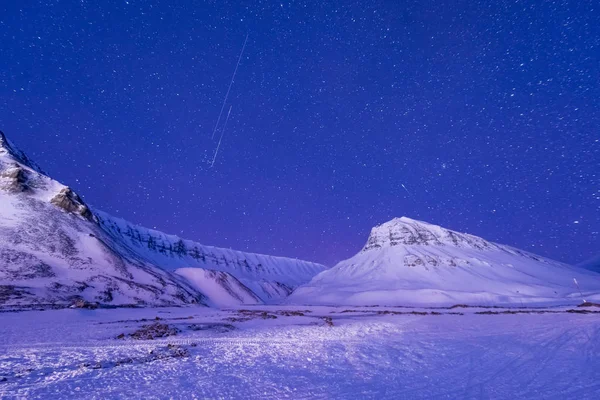 Polar Arctic Northern Lights Aurora Borealis Sky Star Norway Svalbard — Stock Photo, Image