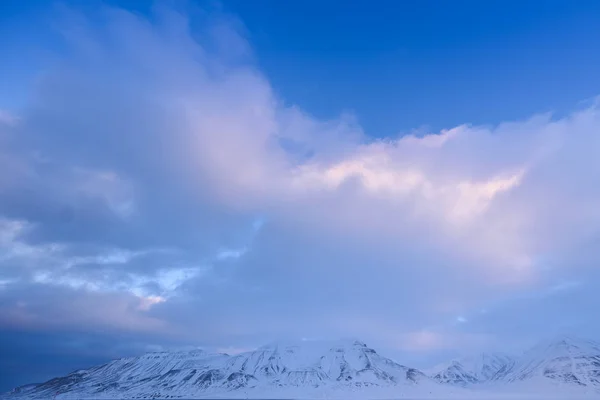 Norvégia Táj Jellege Hegyek Spitzbergák Longyearbyen Svalbard Északi Tél Polar — Stock Fotó