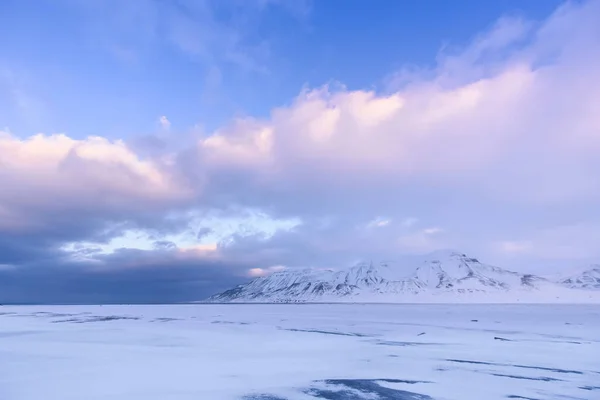 Paysage Nordique Nature Des Montagnes Spitsbergen Longyearbyen Svalbard Arctique Hiver — Photo