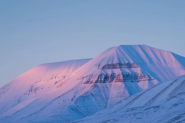 Norvégia Táj Jellege Hegyek Spitzbergák Longyearbyen Svalbard Északi Tél Polar — Stock Fotó