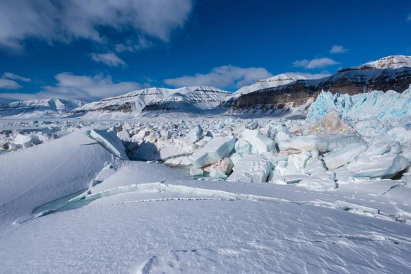 Norsko Krajina Příroda Ledovec Horu Špicberk Longyearbyen Špicberky Arktické Zimní — Stock fotografie