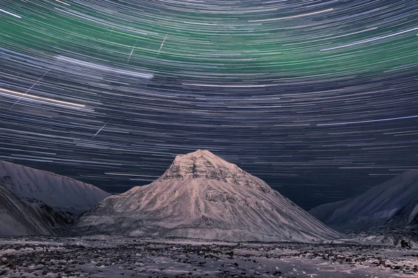 Polar Arctic Northern Lights Hunting Aurora Borealis Sky Star Track — 스톡 사진