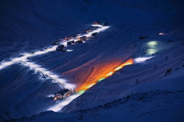 Norwegen Landschaft Eis Natur Der Stadt Ansicht Spitzbergen Longyearbyen Plateau — Stockfoto