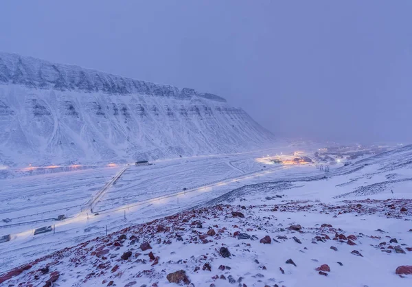 Norsko Krajina Ledu Povaha Výhledem Špicberk Longyearbyen Plateau Mountain Špicberky — Stock fotografie